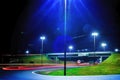 Urban mobility, Viaduct, road traffic at night with long exposure Royalty Free Stock Photo
