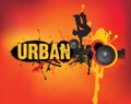 Urban music dance on orange Royalty Free Stock Photo