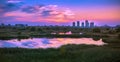 Urban nature, Delta Vacaresti from Bucharest,panorama view Royalty Free Stock Photo