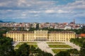 Urban nature: majestic Schonbrunn palace and urban city in the background, Vienna Austria