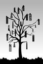 Urban nature tree with grey scale. abstract vector background with shades of green color. wallpaper.