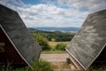 Urban nature view between roof tops Royalty Free Stock Photo