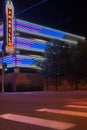 Urban neon signs and lighting, downtown Amarillo, Texas, USA