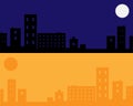 Urban night and day background - vector Royalty Free Stock Photo