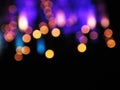 Abstract urban night multicolor light bokeh, defocused background