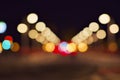 Urban night and out-of-focus lights Royalty Free Stock Photo