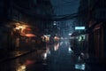 Urban night rain. Generate Ai