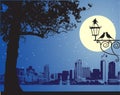 Urban night scene, idyllic Royalty Free Stock Photo