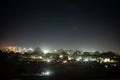 An urban nightscape is a view of a city at night. It can convey the city's history and culture. Royalty Free Stock Photo