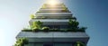 Urban Oasis: Modern Building with Lush Terraces. Concept Architecture, Nature, Urban Living,