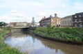 Urban outdoor view of River Nene runs in North Brink, England, Europe