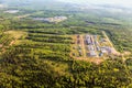 Urban panorama aerial view. Pipe Metallurgical Plant