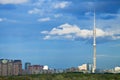 Urban panorama with Ostankino tower in Moscow Royalty Free Stock Photo