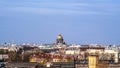 Urban panoramic landscape. View of the old city over the roofs. Saint Petersburg is a city on the Neva river