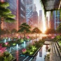 An urban park reimagined for the future where nature meets digi