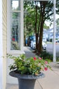 Urban pathway with nice flowerpot in uptown New Orleans