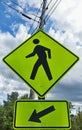 Urban pedestrian crossing sign