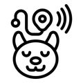 Urban pet tracker icon outline vector. Cat care