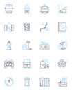 Urban plan linear icons set. Sustainability, Development, Density, Infrastructure, Zoning, Environment, Transportation