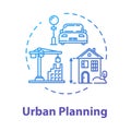 Urban planning concept icon. Housing business. Infrastructure and transportation. Suburban settlement. Building