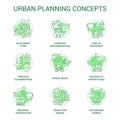 Urban planning green concept icons set Royalty Free Stock Photo