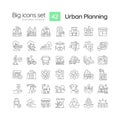 Urban planning linear icons set Royalty Free Stock Photo