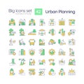 Urban planning RGB color icons set Royalty Free Stock Photo