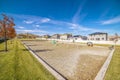 Urban playground for kids with A-frame swings Royalty Free Stock Photo