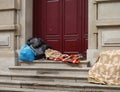 Urban Poverty - Homeless people in downtown Porto