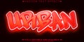 Urban red anime text effect, editable japan and manga text style Royalty Free Stock Photo