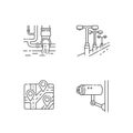 Urban regulation pixel perfect linear icons set