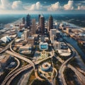 Atlanta, Georgia, A Cityscape Harmonizing Tradition, Innovation, and Southern Hospitality. Generative ai for illustrations Royalty Free Stock Photo