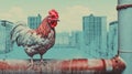 Urban Rooster: A Satirical Illustration Of American Urban Life