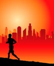 Urban runner graphic Royalty Free Stock Photo