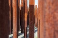 Urban Rusted Metal Poles With Blue Background Royalty Free Stock Photo