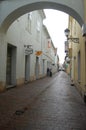 Urban scene with beautiful old european street