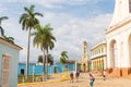 Urban scene in Colonial town cityscape of Trinidad, Cuba.