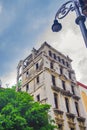 Urban scene with crumbling colonial building in Old Havana, Cuba Royalty Free Stock Photo