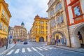 The urban scene, Malostranske Lesser Quarter Square, Prague, Czech Republic