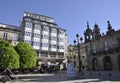 Urban scene with Residential Buildings from Plaza Mayor Square of Lugo City. Spain. Royalty Free Stock Photo