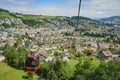 Urban scenery, view from cable car in Pilatus mountain