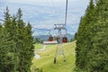 Urban scenery, view from cable car in Pilatus mountain Royalty Free Stock Photo