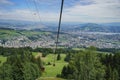 Urban scenery, view from cable car in Pilatus mountain Royalty Free Stock Photo