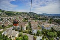 Urban scenery, view from cable car in Pilatus mountain Royalty Free Stock Photo