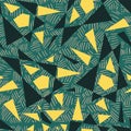 Urban seamless pattern with chaotic curved triangle elements Royalty Free Stock Photo