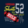 Urban skateboard vector t shirt printing
