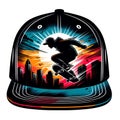 Urban Skater Sunset: Dynamic Cap Design