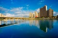 Urban Skyline, City, Building Exterior, Reflection, Sunset Royalty Free Stock Photo