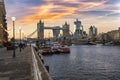 The urban skyline of London during sunset, United Kingdom