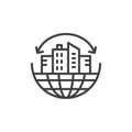 Urban Sprawl line icon